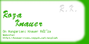 roza knauer business card